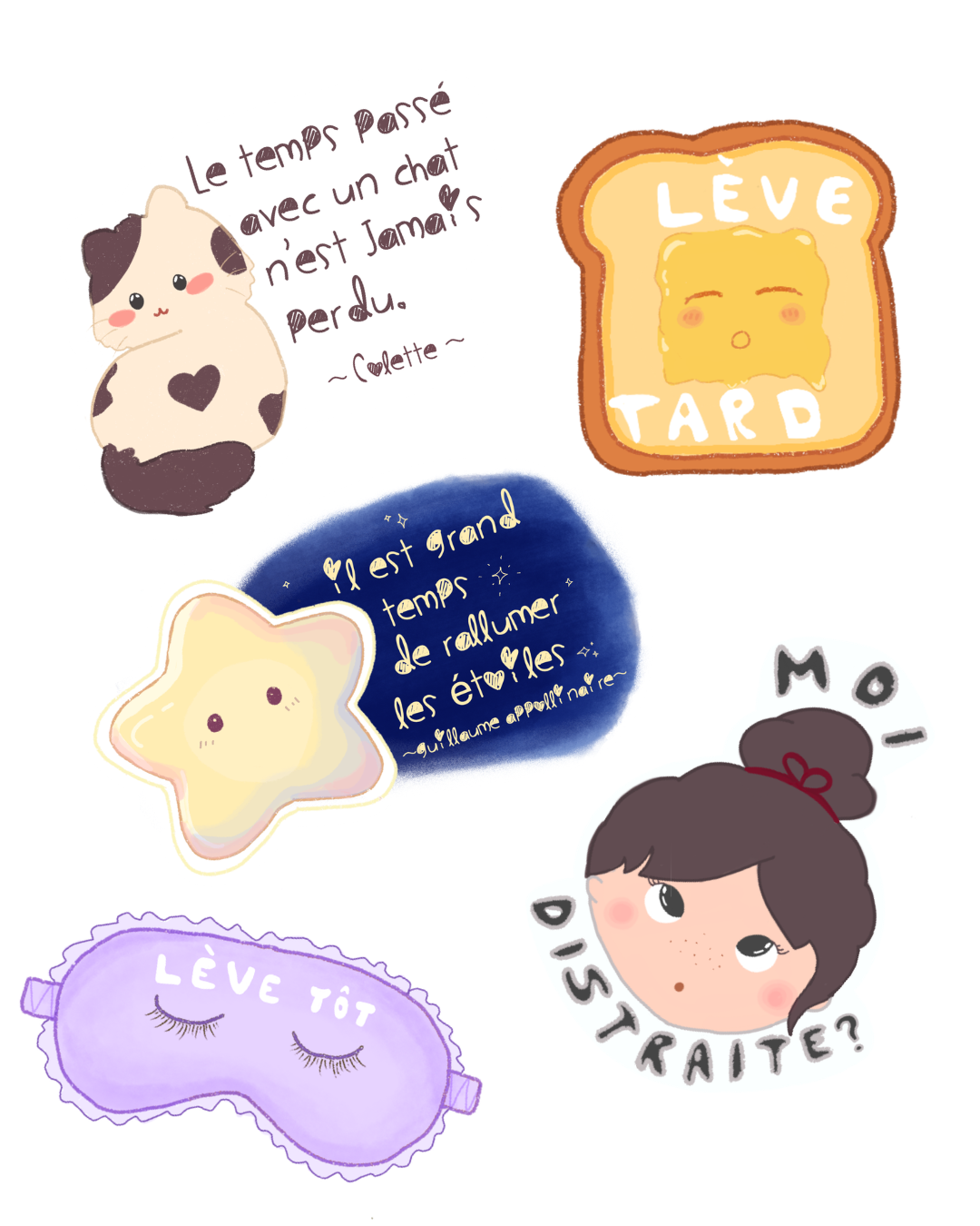 Lot de 5 stickers